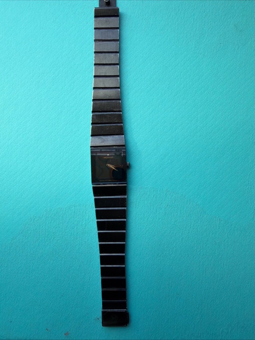 Vintage Movado Black Ceramic Link women watch.